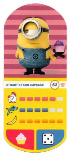 Auchan Moche Méchant carte N°62 STUART  Cupcake