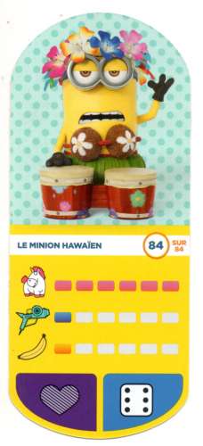 Auchan Moche Méchant carte N°84 Minion Hawaïen