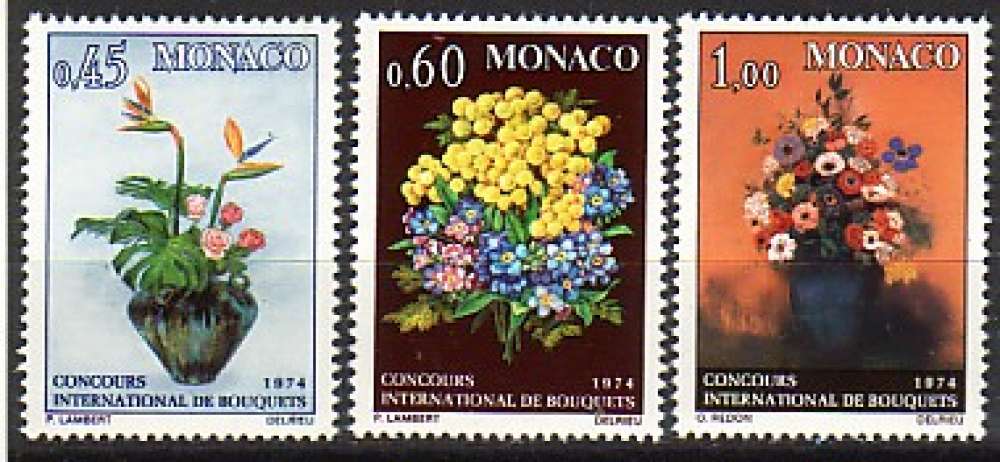 Monaco 1974  Y&T  948-950  N**