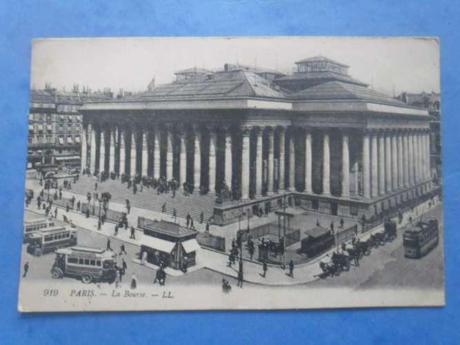 75-PARIS la Bourse , écrite au verso , dos vert