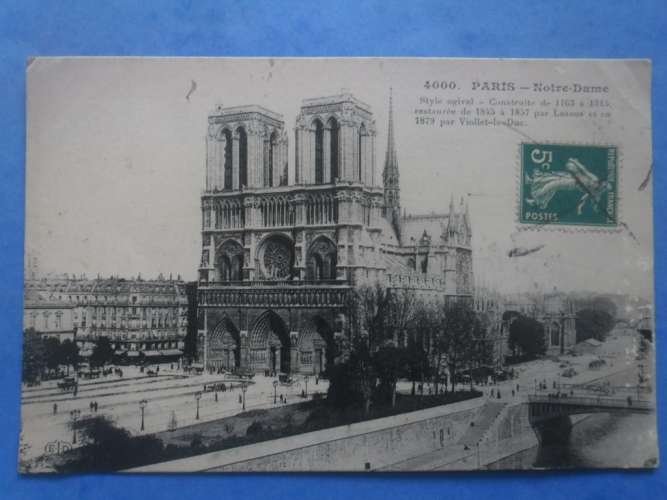 75-PARIS Notre Dame , circulée en 1912