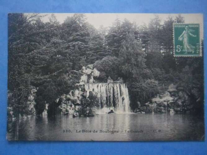 75-PARIS bois de Boulogne , la cascade , circulée en 1913