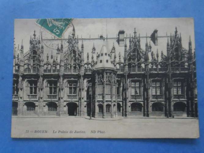 76-ROUEN le palais de justice , circulée en 1911