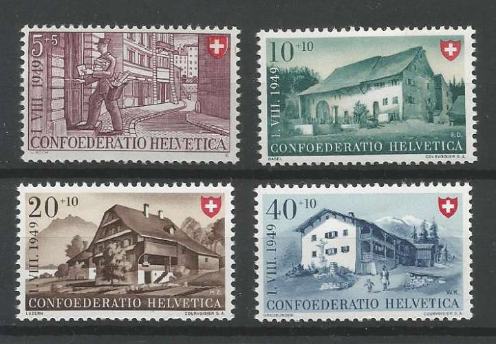 Suisse - 1949 - Fête Nationale  - Tp n° 477 / 80 - Neufs **