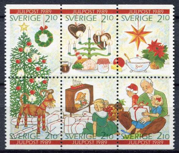 SUEDE 1989 NEUF** MNH N° 1554 à 1559 Noël