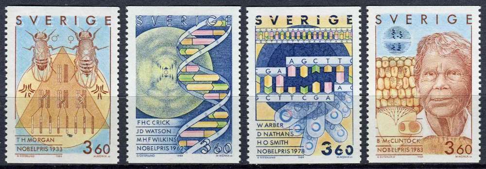 SUEDE 1989 NEUF** MNH N° 1560 à 1563 Lauréats du prix Nobel de physiologie et médecine