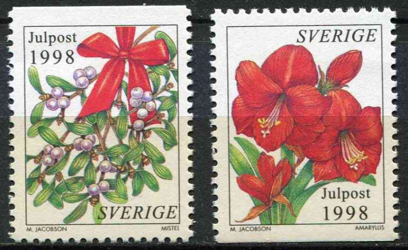 SUEDE 1998 NEUF** MNH N° 2069 2070 Noël - Fleurs