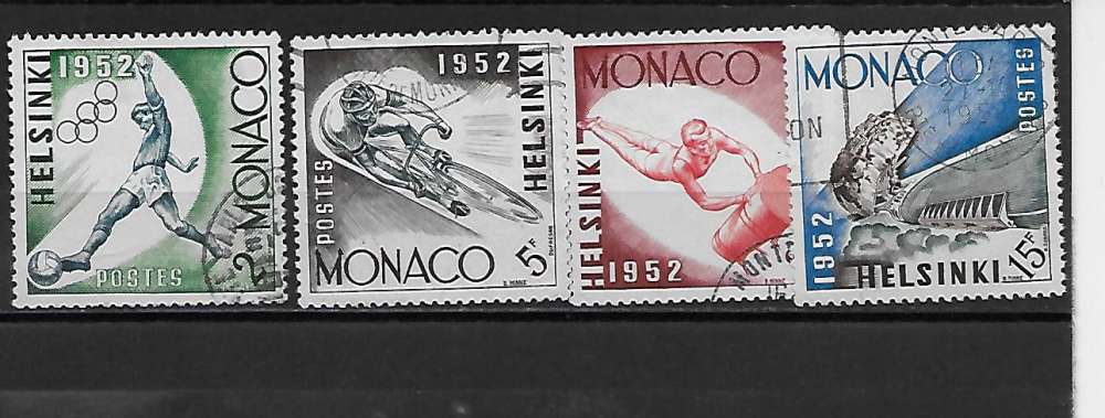 MONACO 387/389 à 391 oblitéré rond