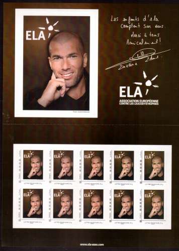 France 2010 collector ELA - Zidane  10 timbres sous faciale