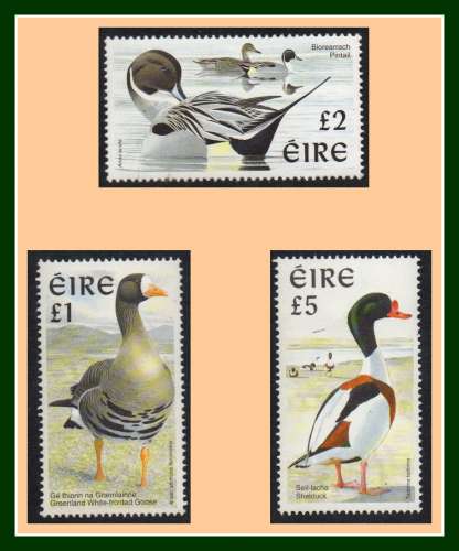 Irlande N° 983 + 1026 + 1063 ** (cote 29 €) Canard Oie