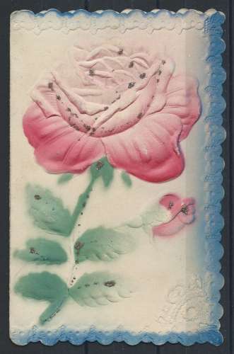 CPA Fantaisie - Bonne année - Roses en relief à double volet