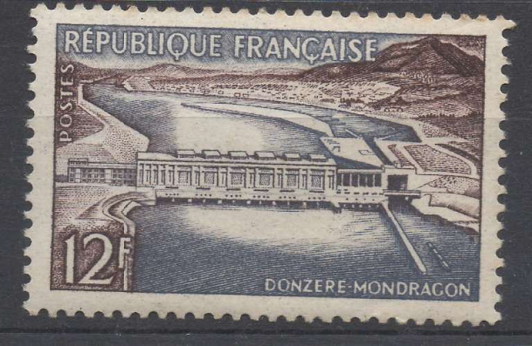 France 1956 - Y & T : 1078 - Barrage de Donzère - Mondragon