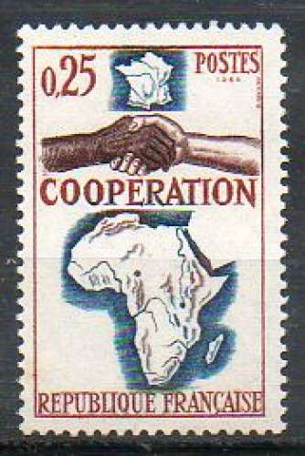 France neuf Yvert N°1432 Coopération avec Afrique 1964