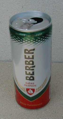 Cannette vide Empty Can Berber Bière Blonde Tunisienne 24 cl