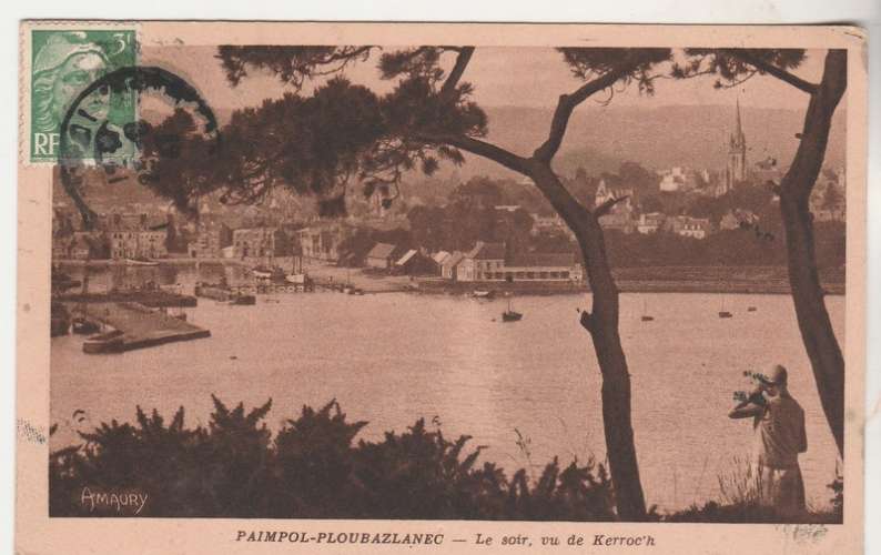 cpsm 22 Paimpol-Ploubazlanec Le soir  , vu de Kerroc'h