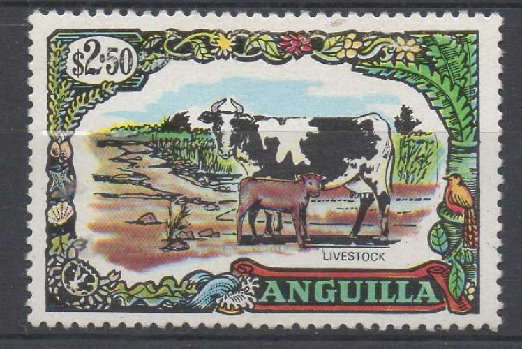 Anguilla 1970 - Y & T : 081 (N**) - Animaux : vache et veau