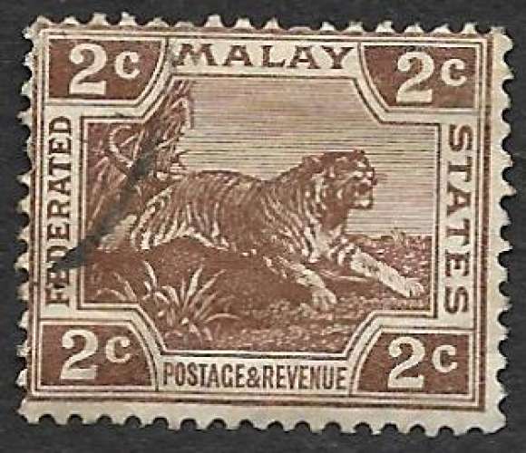 Malaisie 1921-34 Y&T 52 oblitéré - Tigre