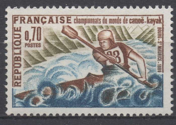 France 1969 - Y & T : 1609  (N**) - Canoë kayak