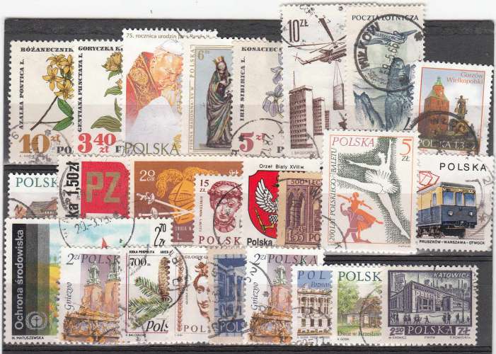 Pologne   petit lot de 25 timbres oblitérés