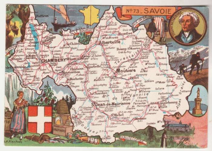 cpsm 73 Savoie   Carte Géographique de Pinchon