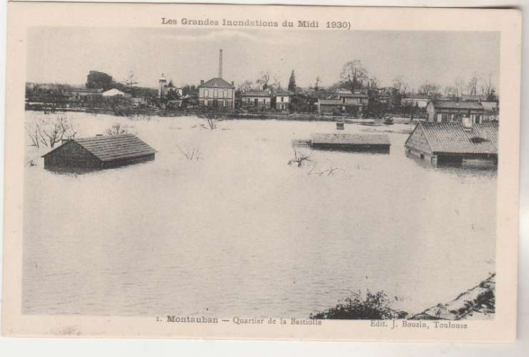 cpa 82 Montauban Inondations 1930 Quartier de la Bastiolle