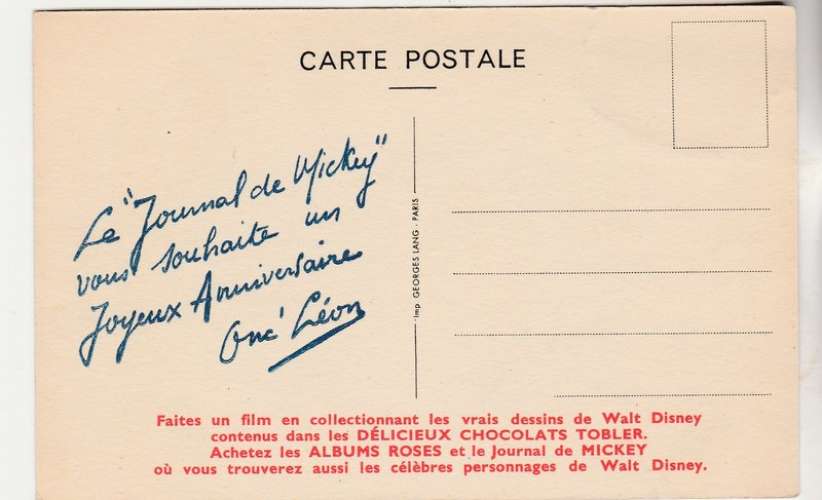 cpsm  Publicité Tobler pour Journal de Mickey : Naf-Naf