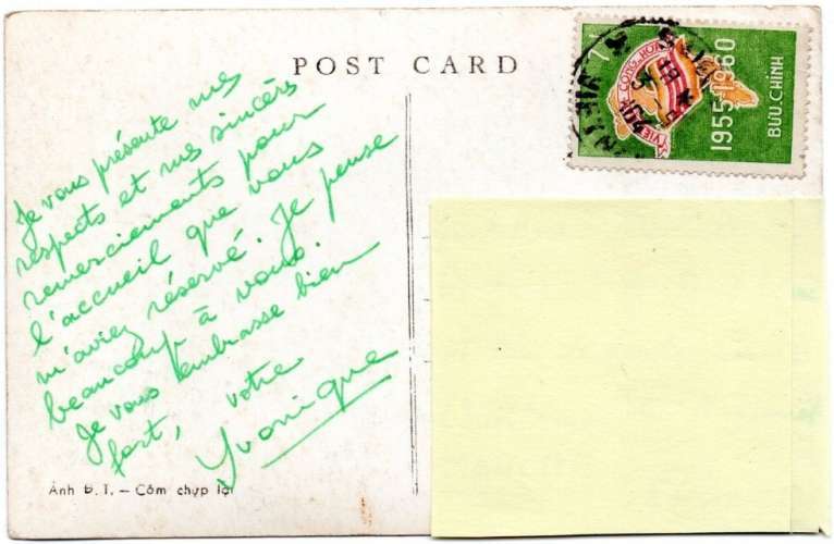 CP 1 - Carte postale postée en 1964 - Le labourage - Vietnam