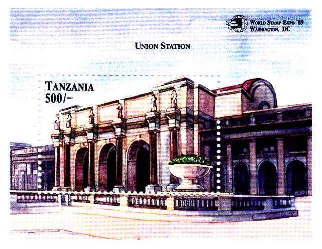 Tanzanie Bf 88 World Stamp Expo 89 / Gare