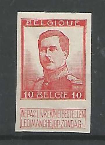 Belgique - 1912 - Albert 1er - Tp n° 123 - Neuf  ** - NON DENTELE