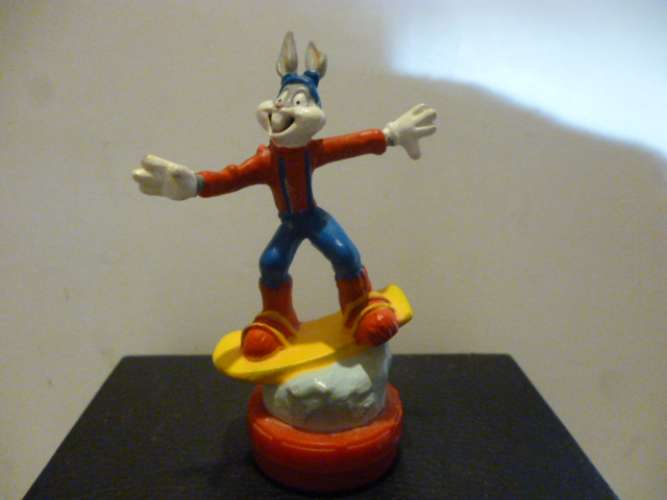 Figurine Bugs Bunny surf socle tampon / Warner Bros / 2000