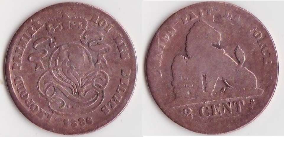 Belgique  LEOPOLD Ier_ 2 CENTIMES CUIVRE_ANNEE1836