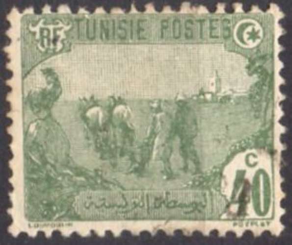 6699N - Y&T n° 104 - oblitéré - Laboureurs - 1923/26 - Tunisie