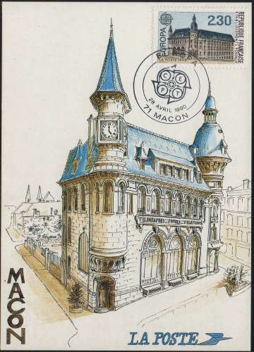 Europa 1990 - Bâtiment postal historique de Mâcon