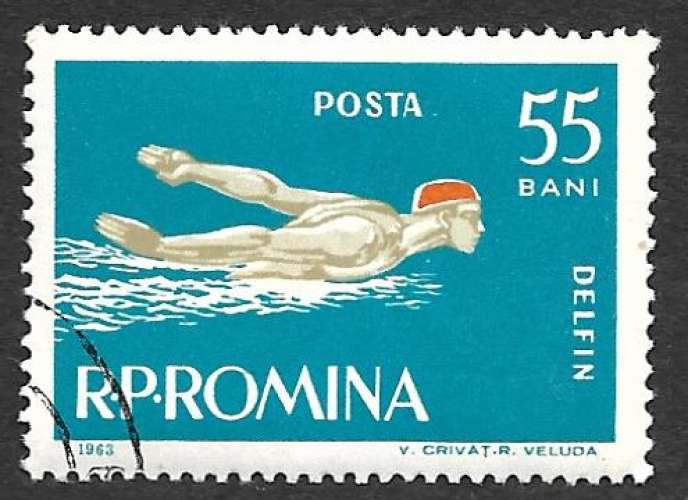 Roumanie 1963 Y&T 1918 oblitéré - Natation 