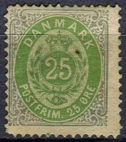 DANEMARK 1875 OBLITERE N° 27 (B)