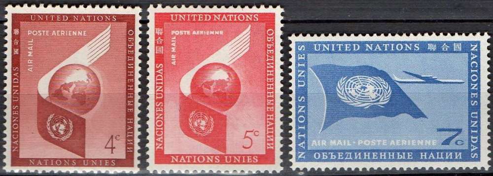 Nations Unies - Série courante en poste aérienne