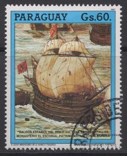 Paraguay 1987  - y & T : 2299 - Bateau et voilier : galion espagnol