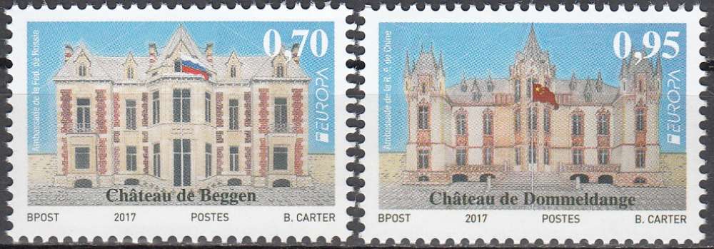 Luxembourg 2017 Europa CEPT Châteaux de Beggen et Dommeldange Neuf **