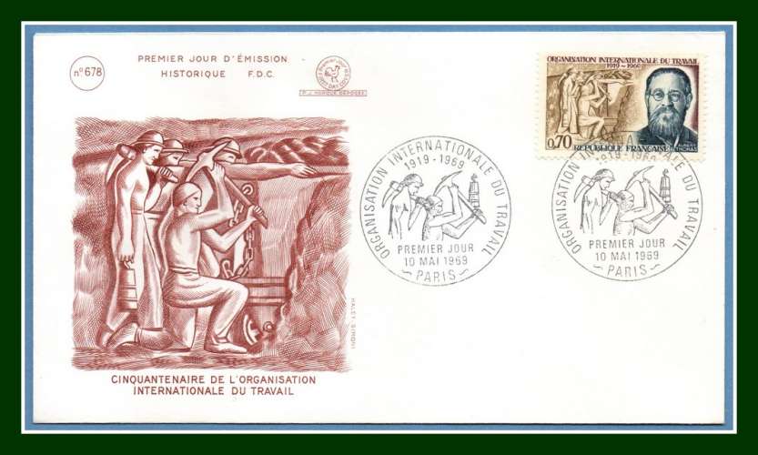 FDC OIT 1969 N° 1600 mineurs