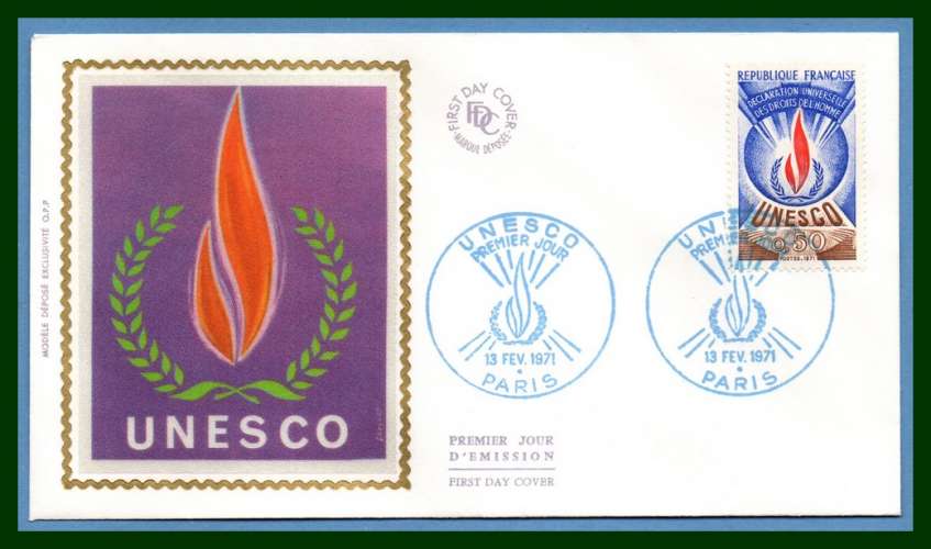 FDC soie UNESCO 1971 N° S 41