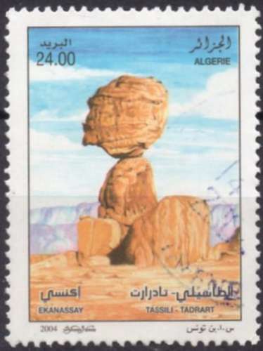 D007N - Y&T n° 1381 - oblitéré - Sahara - Rochers - 2004 - Algérie