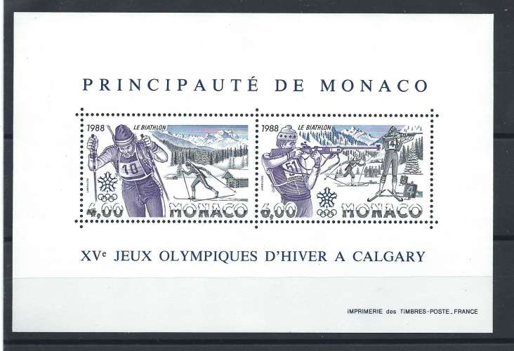 Monaco Bloc N°40** (MNH) 1988 - J.O de calgary