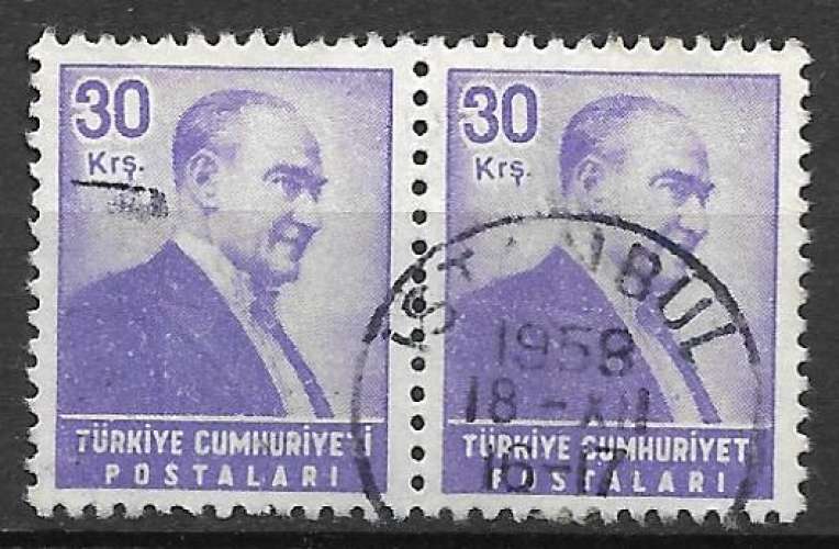 Turquie 1955-56 Y&T 1277 oblitéré - Effigie d'Ataturk 