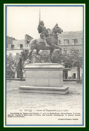 CPA Dinan Statue de Duguesclin non écrite cheval