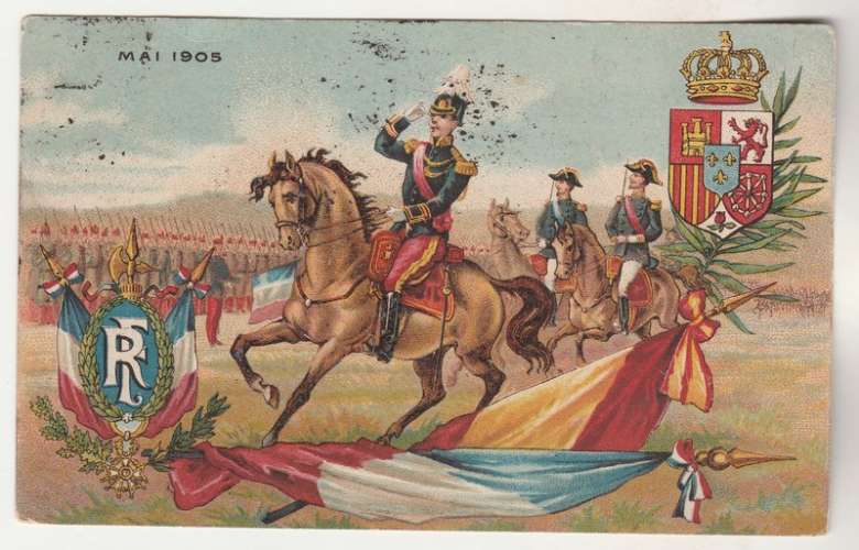 cpa  Pour la Visite du Roi d'Espagne mai 1905