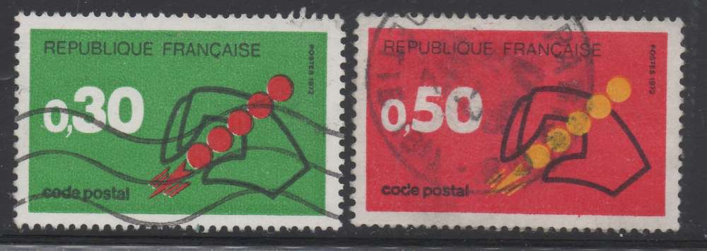 France 1972 - y & t : 1719 et 1720 - Code postal