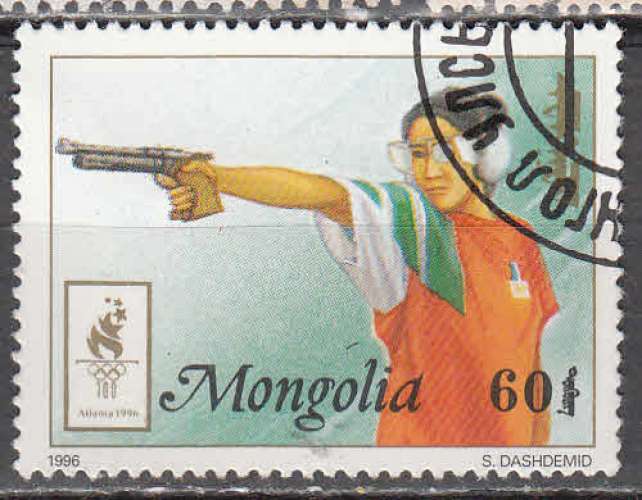 Mongolie 1996  Y&T 2087  oblitéré  sports  tir pistolet