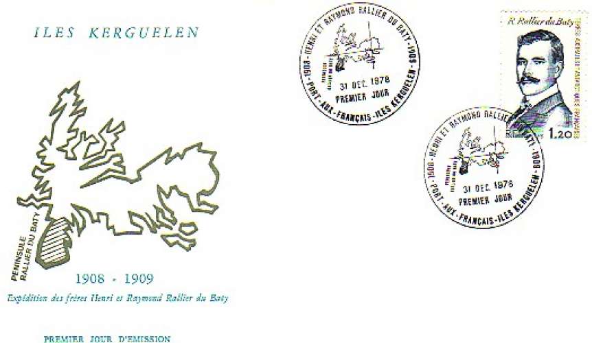 TAAF 1977  Y&T  76  sur lettre  oblitérée  PJ Kerguelen