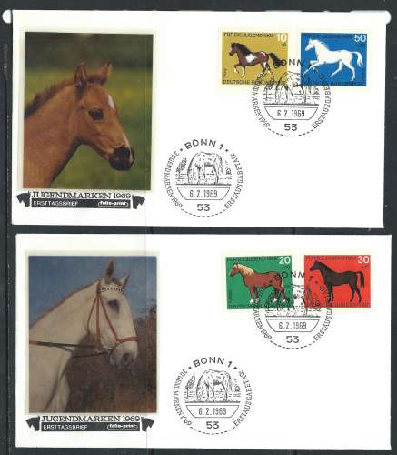 Allemagne - RFA - 06/02/1969 FDC - Chevaux