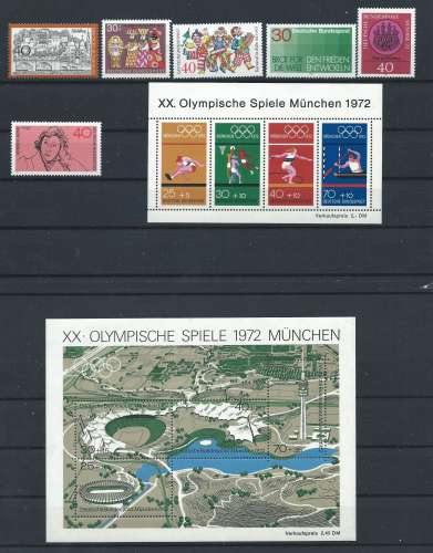 Allemagne RFA - Année 1972 Neuf** (MNH) Complète  